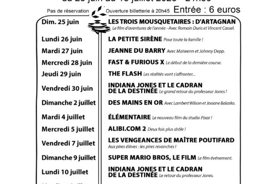 Le Cinéma en Plein Air est de retour!