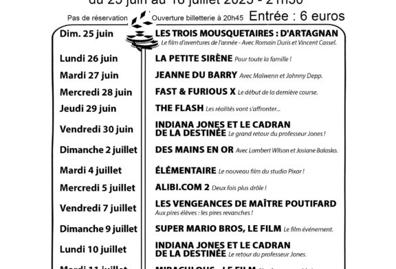 Le Cinéma en Plein Air est de retour!