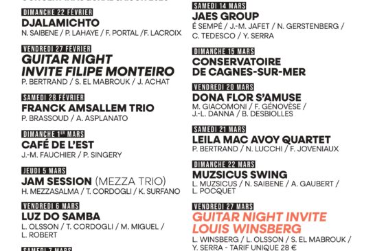 Découvrez le programme du Trinquette Jazz Club