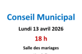 Conseil municipal du lundi 13 avril 2026