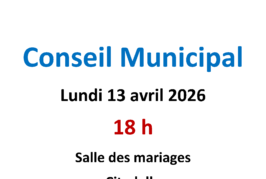 Conseil municipal du lundi 13 avril 2026
