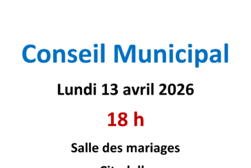 Conseil municipal du lundi 13 avril 2026